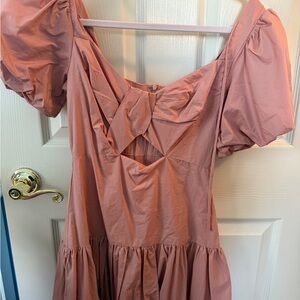 Pink Puff Sleeve Dress